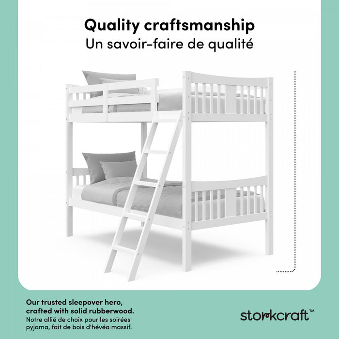 Lit superpose Storkcraft Caribou simple sur simple – Blanc