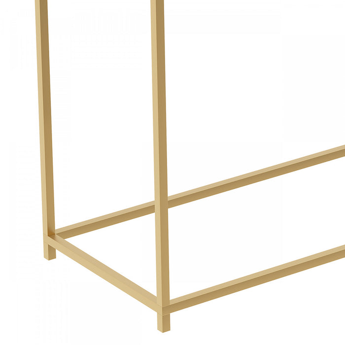 Console moderne de 31 po - marbre avec métal doré