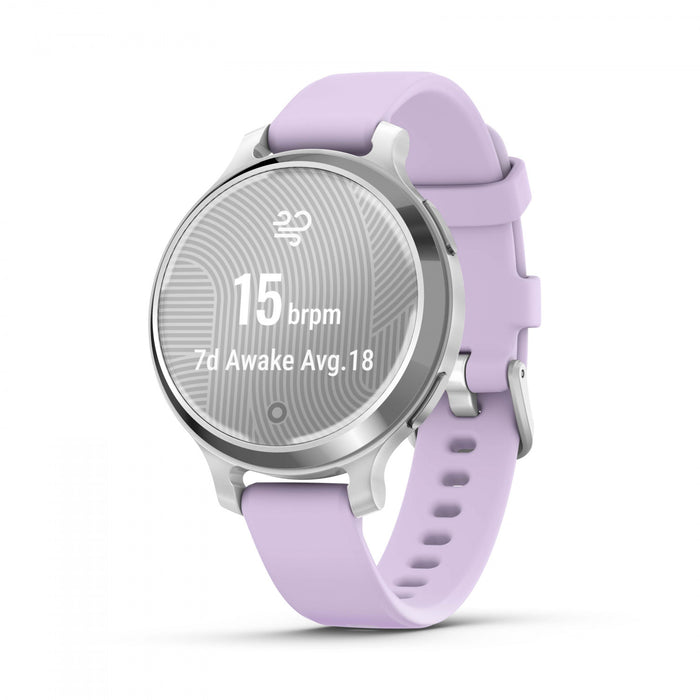  Silver With Purple Jasmine Silicone Band