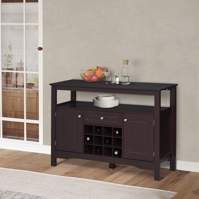 HOMCOM Buffet avec Tiroir et Rangement pour Bouteilles de Vin