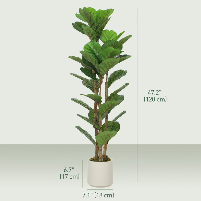 Figuier lyre artificiel HOMCOM, arbre de 4[i pour decoration interieure