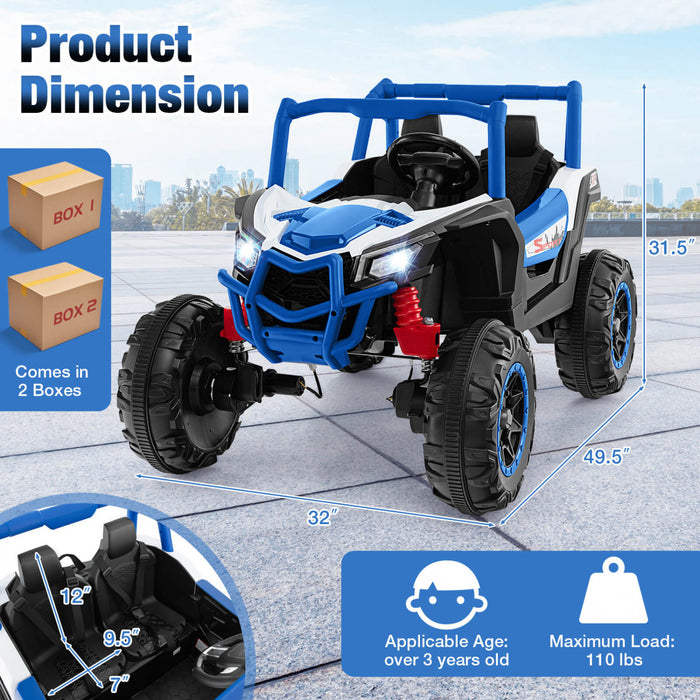 Costway 24v Kids Ride Sur Utv Avec 4 X 100w Puissant Moteur Telecommande Haute/basse Vitesse Marine