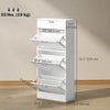 HOMCOM Shoe Cabinet with 3 Flip Drawers, Narrow Shoe Storage Cabinet, White