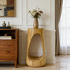 Brio 26.57" Rustic Tree-Stump MGO Accent Table, Unique Wood Grain Indoor Side Table, Natural | Table d'appoint style souche Brio 26,57 pouces MGO, table laterale interieure grain de bois unique, naturel