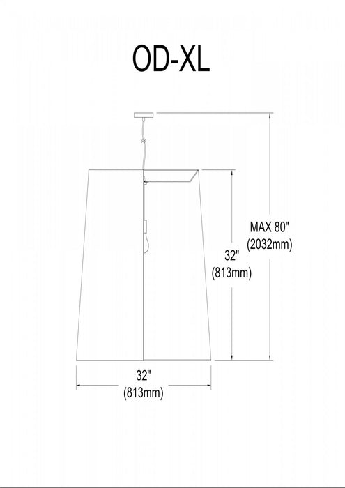 Très grand luminaire suspendu de Dainolite avec très grand abat-jour cylindrique blanc et doré, et 1 ampoule