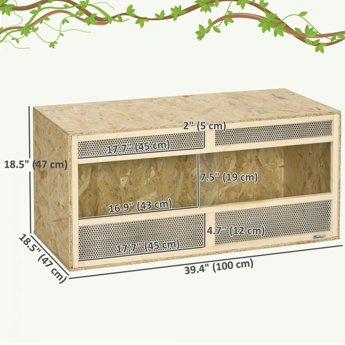 Terrarium pour reptiles, reservoir pour dragon barbu avec maille respirante
