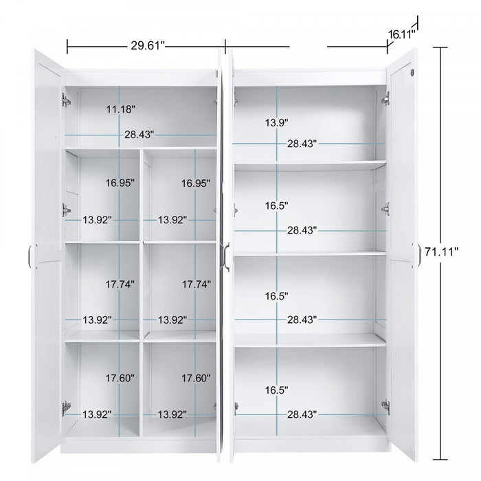 Armoire-penderie moderne 2 pieces Cornelia en blanc