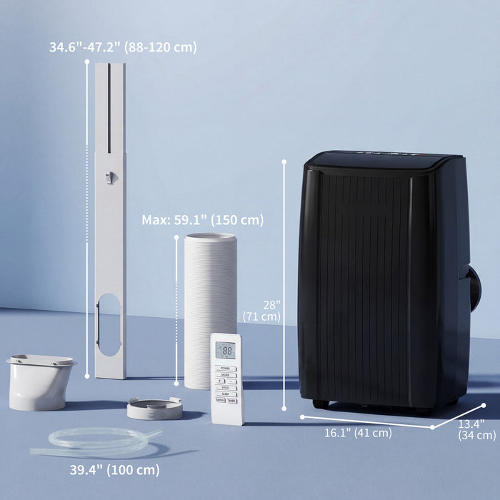 HOMCOM Climatiseur Portable 14 000 BTU avec Controle WiFi, Noir