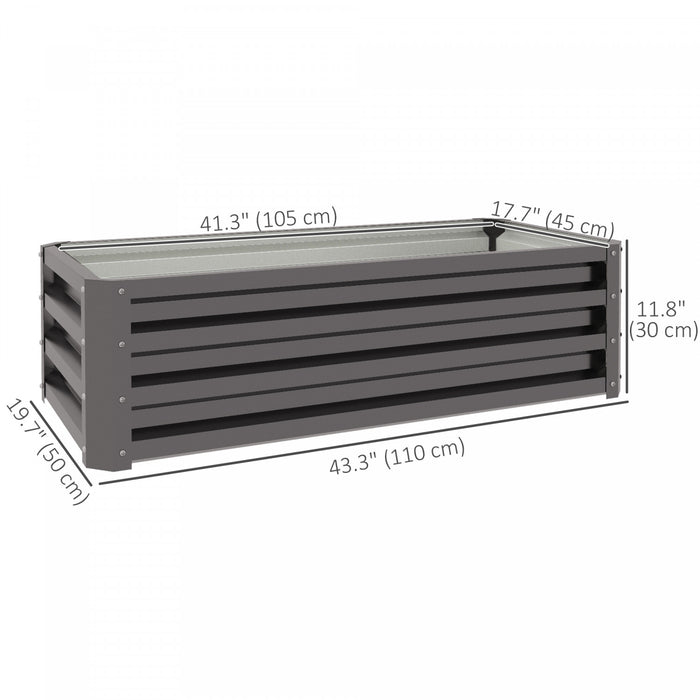 Outsunny Ensemble De 2 Lits De Jardin Sureleves, Jardinieres En Acier Pour Plantes D'exterieur, Jardiniere Surelevee, Facile A Assembler, Pour La Culture De Fleurs, Herbes Et Legumes, Gris Fonce