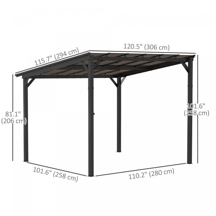 Outsunny Pergola 10' X 10', Upf 50+ & Gazebo Polycarbonate Impermeable