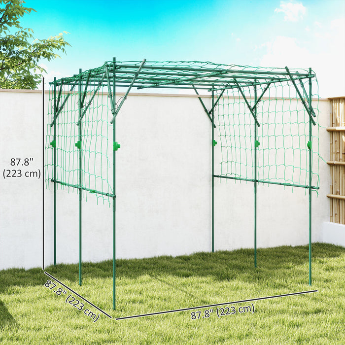 Outsunny Treillis en Arche de Jardin, Support Grimpant de 7,3 Pieds, Vert