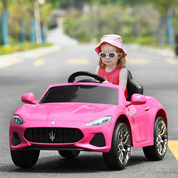 12v Enfants Rouler Sur La Voiture Maserati Grancabrio Sous Licence W / Telecommande & Lumieres Rose