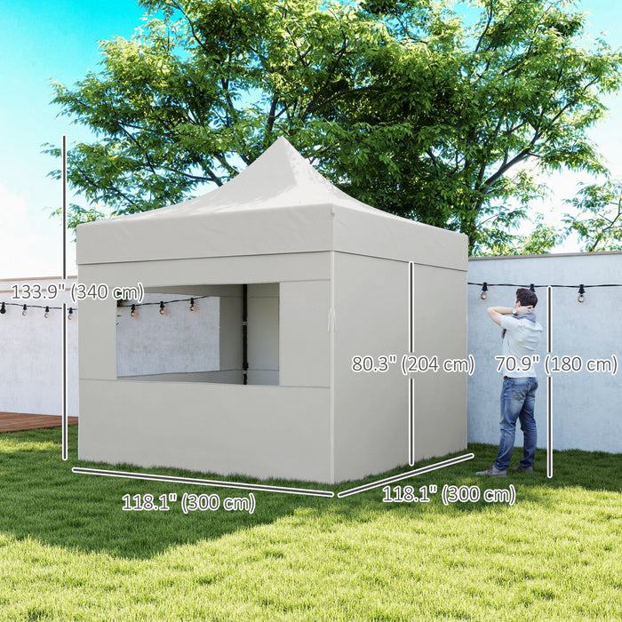 Outsunny Tente A Auvent Escamotable 10' X 10' Avec Sac A Roulettes, Upf50+