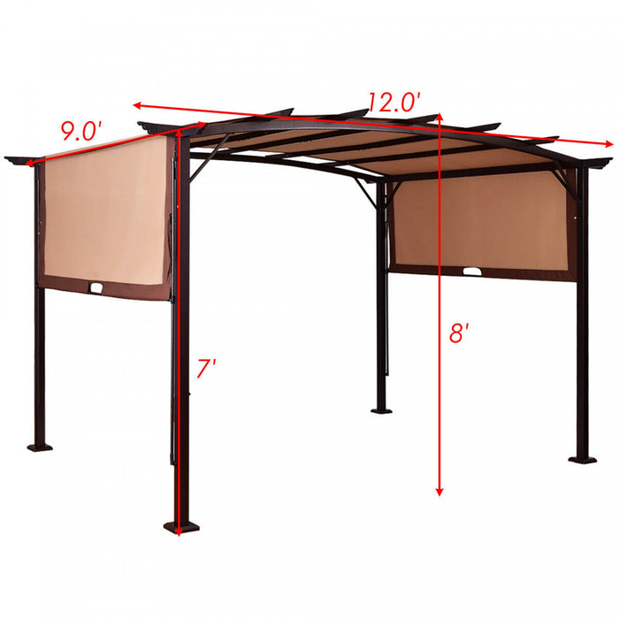 12’ X 9’ Kit Pergola Cadre Metallique Couvert Couvert De Gazebo Abri De Patio