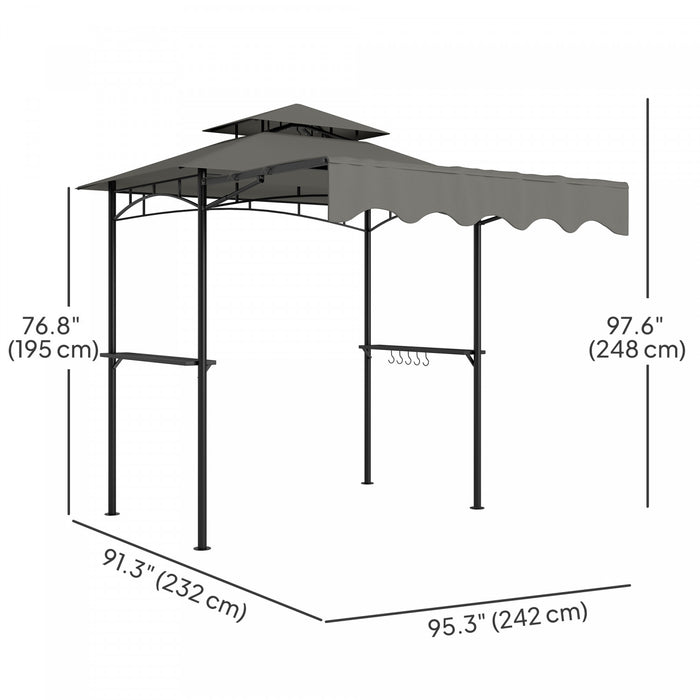 Outsunny Tonnelle De Barbecue 8' X 5', Tonnelle De Barbecue, Gris Clair
