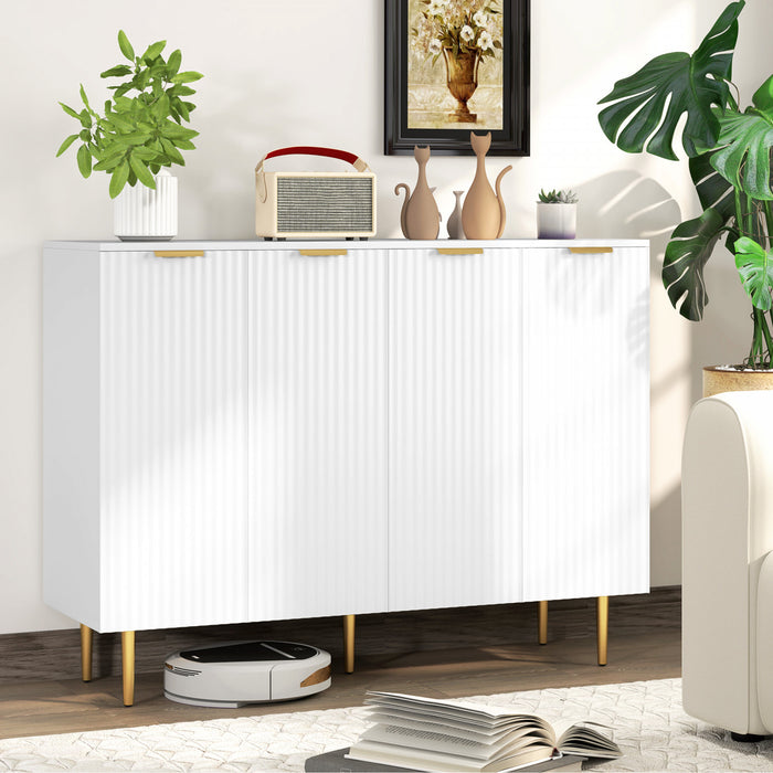 HOMCOM Buffet avec etageres reglables, Blanc