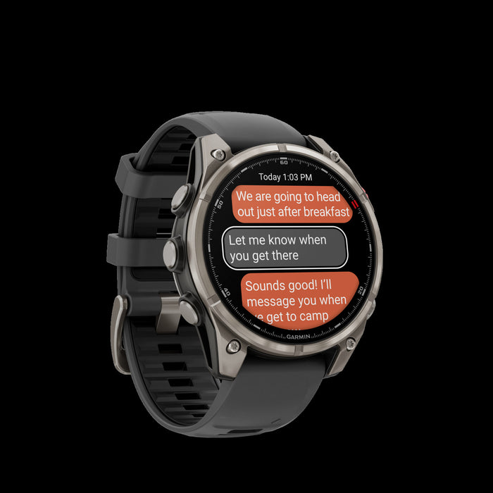 Montre connectee Garmin Fenix 8 Pro 47 mm en titane Pro - Vetements d'entrainement, appels vocaux, economie de course, plans Garmin Coach, chronometrage automatique, conception certifiee pour la plongee