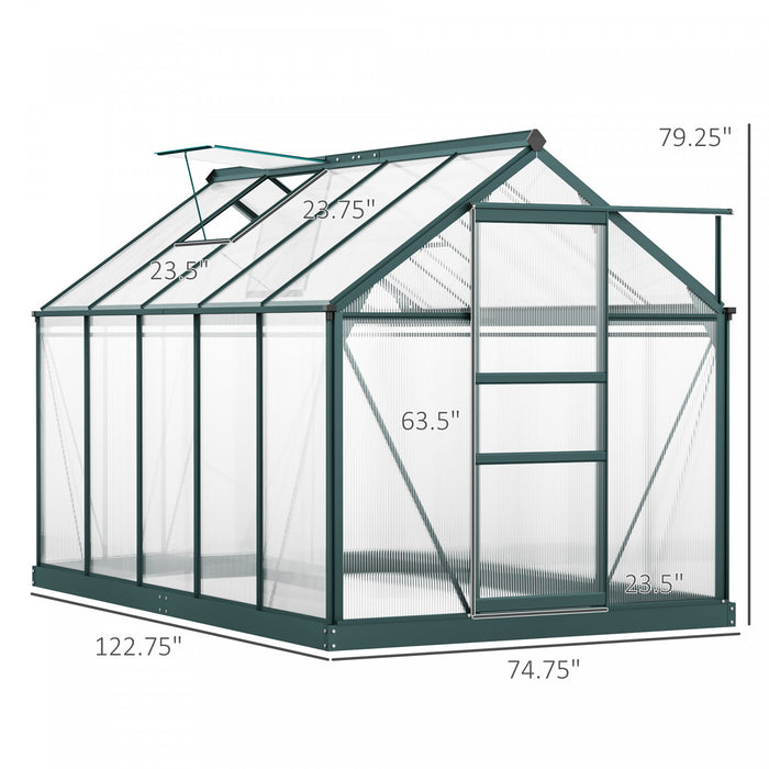 Outsunny 10.2' X 6.3' X 6.6' Entree Jardin Serre Polycarbonate Panneaux Plantes Fleur Croissance Abri Exterieur Maison Chaude Portable Cadre En Aluminium