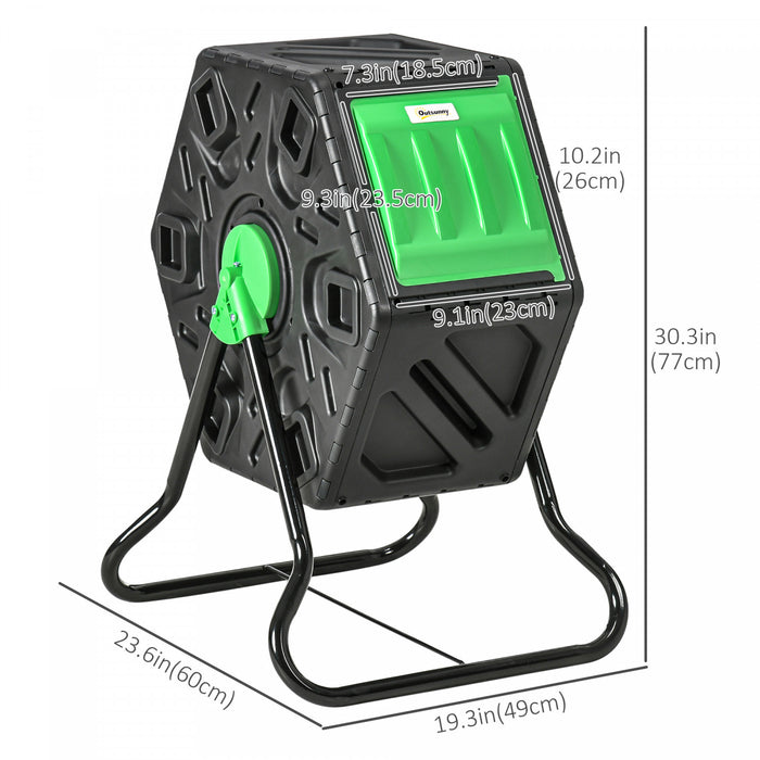 Outsunny Composteur De 17 Gallons, Bac A Compost Avec Pieds En Acier