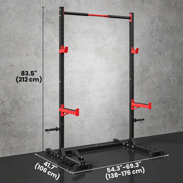 Soozier Rack a squat avec barre de traction, largeur reglable, charge 500 kg
