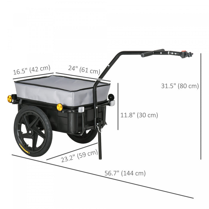 Aosom Remorque De Velo Multifonction Avec Roues De 16 Pouces, Gris