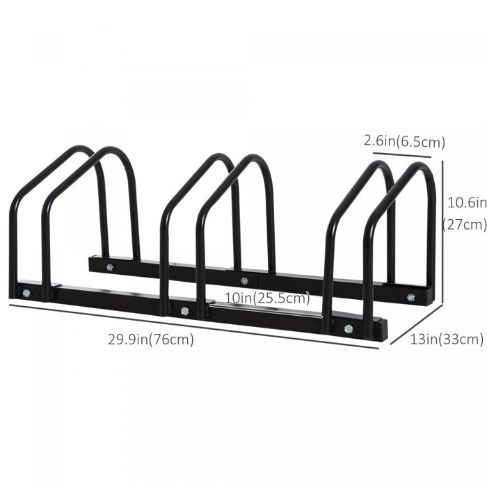 Soozier Support De Rangement Pour 3 Velos, Noir