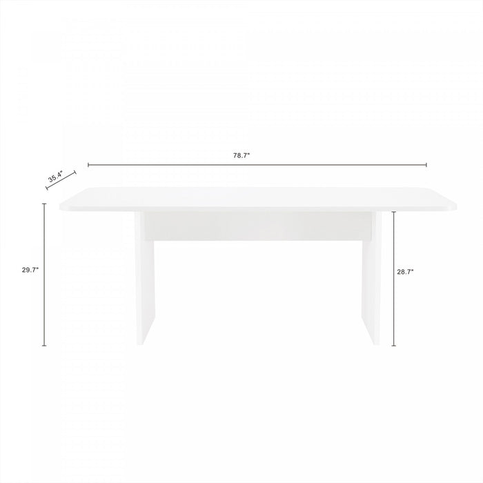 Table a manger Ella Modern 200 cm en blanc