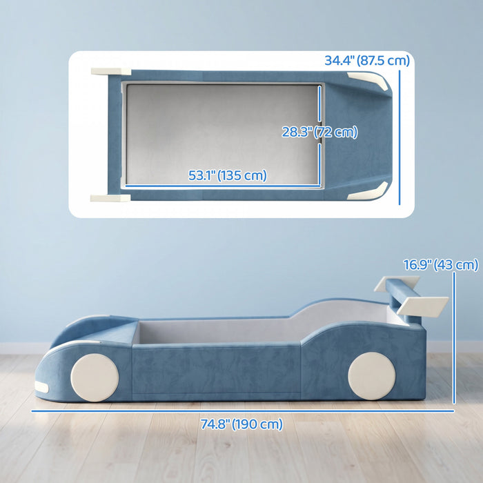 Qaba Jeu de motricite pour tout-petits, convertible en mini piscine a balles ou lit enfant, bleu