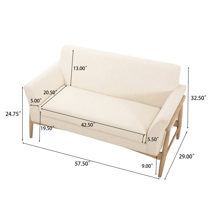 Harper Canape deux places compact moderne en tissu, beige