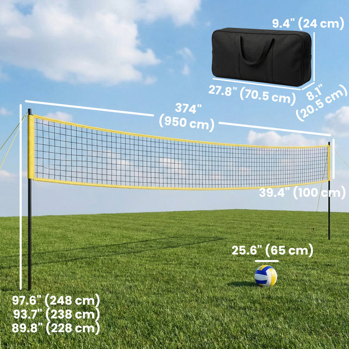 Soozier Set Portable de Filet de Volleyball avec Poteaux Reglables