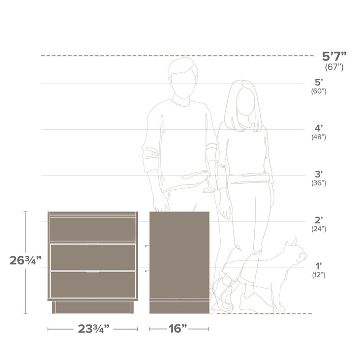 Table de nuit Simply Modern de Prepac de 23,75 po à 2 tiroirs - noire