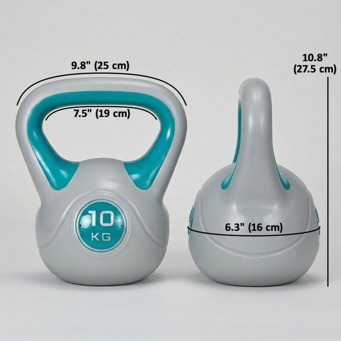 Soozier Kettlebell Souple 10 kg, Poids Rempli de Sable avec Poignee, Bleu Clair