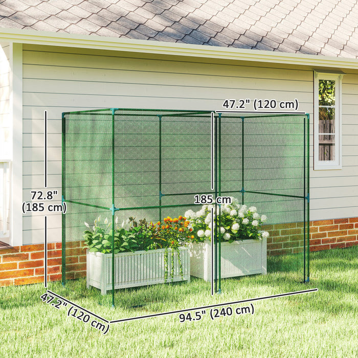 Outsunny Cage de culture 240 x 120 cm, tente de protection pour plantes avec portes zippees
