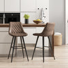HOMCOM Bar Stools Set of 2, Counter Height, 27.25" Kitchen Stools, Brown
