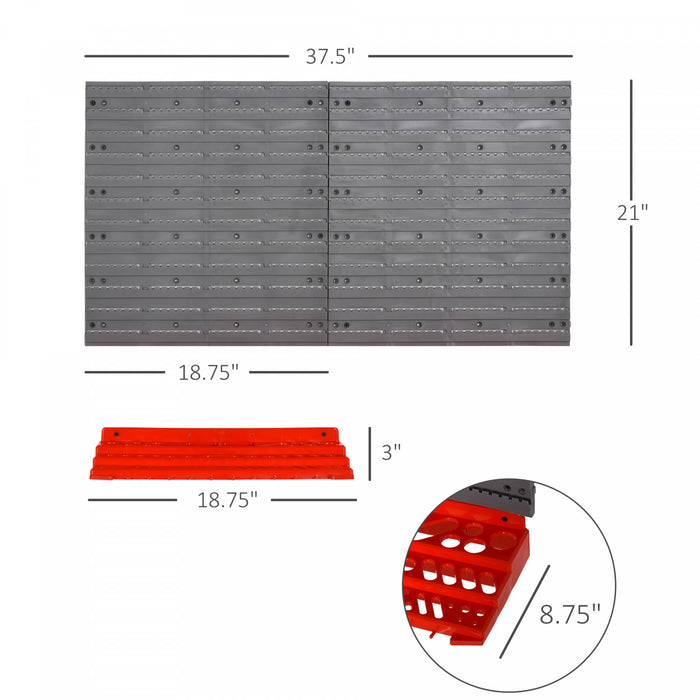 Durhand Ensemble De Rangement D'outils Gris