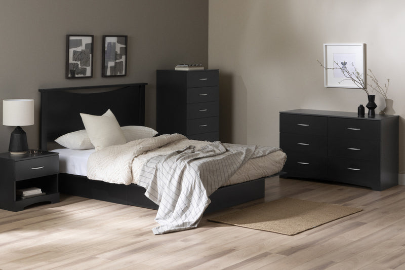 Step One Commode 6 Tiroirs - Noir Solide