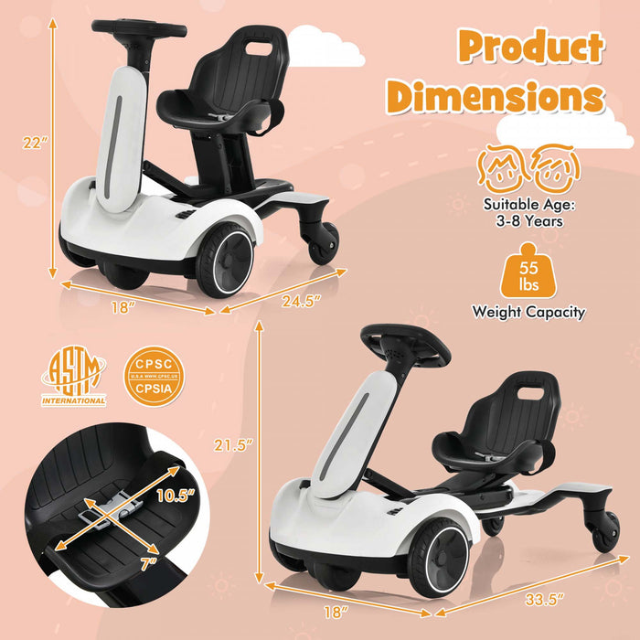 Costway 6v Kids Ride On Drift Car Electric Drifting Go Kart Pour Enfants Avec 360° Spin White