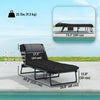 Outsunny Chaise Longue Pliante Avec Coussin, Noir