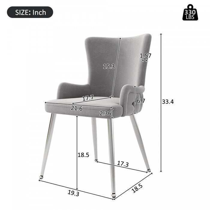Ensemble de salle a manger moderne Sophia 5 pieces avec table et chaises, gris