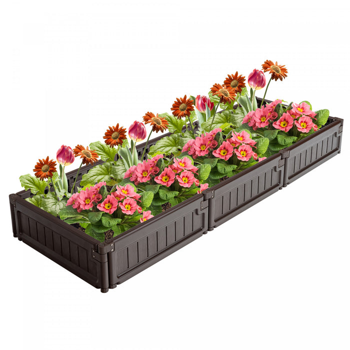 Cloture De Jardin, Bordures Pour Jardin Avec Fond Ouvert, Cloture De Jardin Plastique Avec Connexions Solides Par Charnieres, Configuration Flexible, Pour Jardin, Arriere-cour Et Serre, Avec 8 Panneaux, Marron
