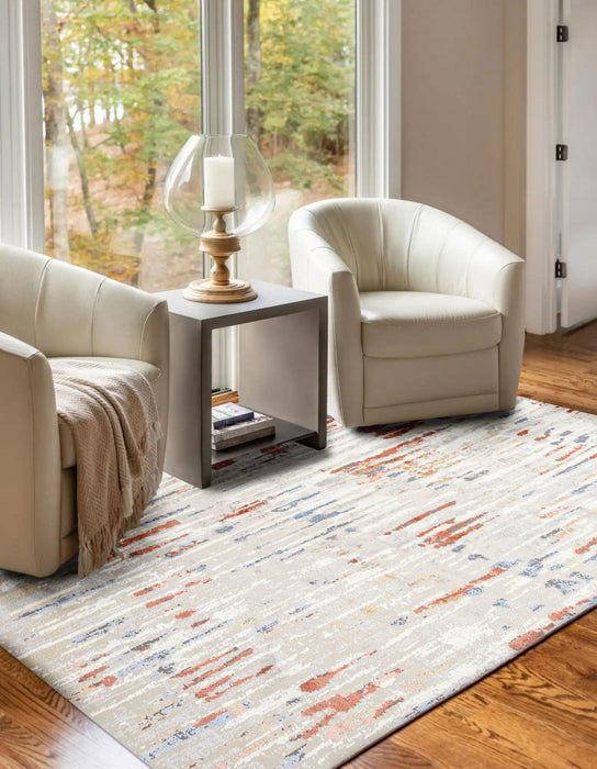 Tapis Contemporain/Moderne Juniper 5'0\" x 8'0\" en Ivoire