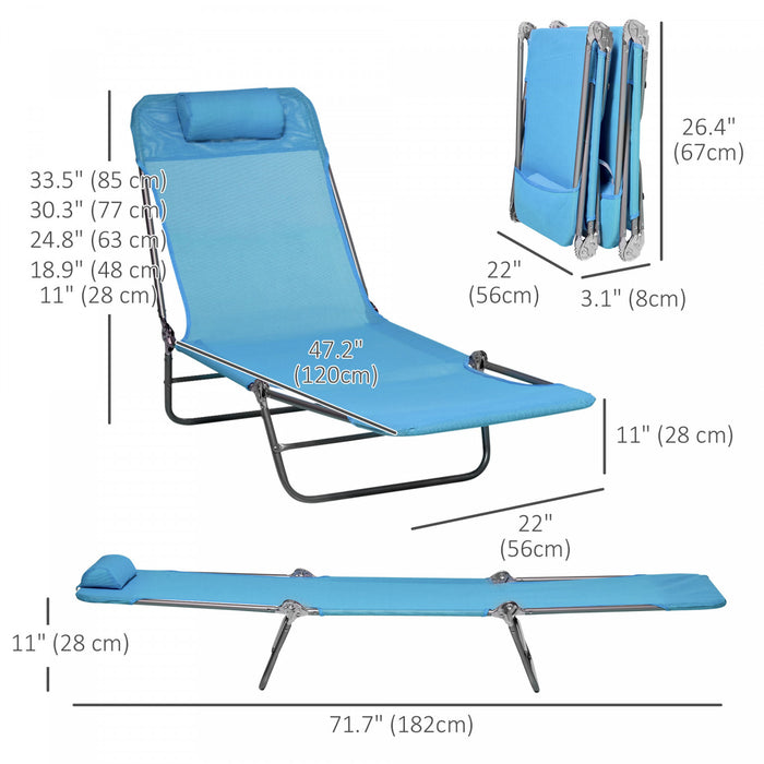Outsunnychaise Longue Pliante 2 Pcs, Chaises De Piscine Inclinables, Bleu