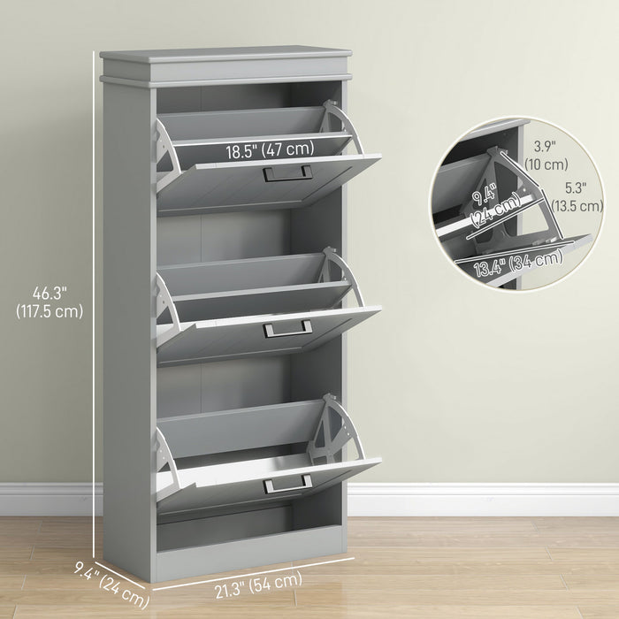 HOMCOM Armoire a chaussures avec tiroirs rabattables et etagere reglable
