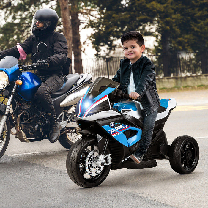 Costway 12v Enfants Rouler Sur La Moto Bmw 3 Roues Electriques Sous Licence Jouet W / Lumiere Et Musique Bleu