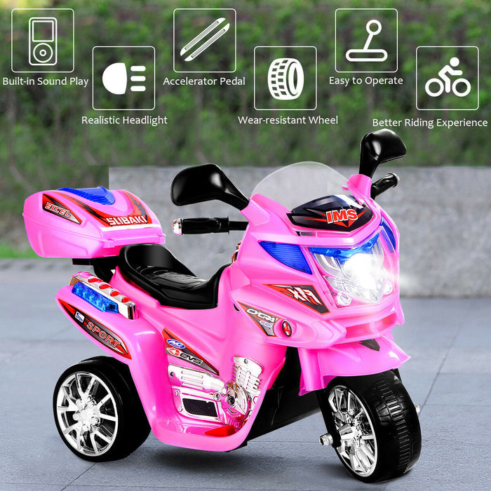 Moto Electrique A 3 Roues Pour Enfants Alimentation Par Batterie 6v Jouet Electronique