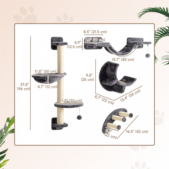 Etagere Murale Pour Chat, Plateformes De Saut Avec Griffoir