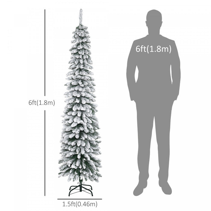 Homcom Arbre De Noel Artificiel Floque De Neige De 6ft