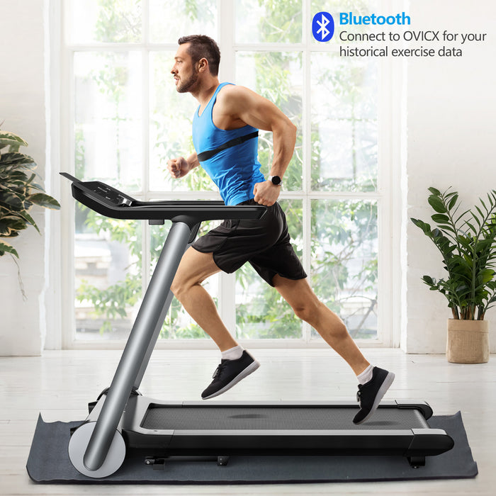 Tapis Roulant Pliant Electrique De Marque Superfit Machine De Jogging Bluetooth 10 Programmes Preregles