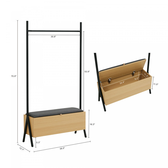 Placard suspendu ouvert Paloma Modern 38\" en chene clair