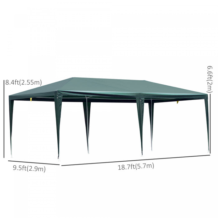 Outsunny 19'x9' Gazebo Tente De Fete Et Evenement En Plein Air Canopee Jardin Pare-soleil Avec Moustiquaire Amovible